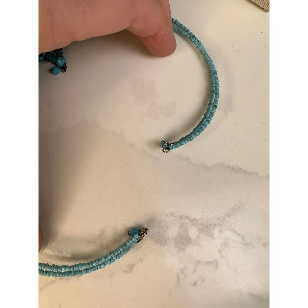 Turquoise Beaded Icicle Necklace